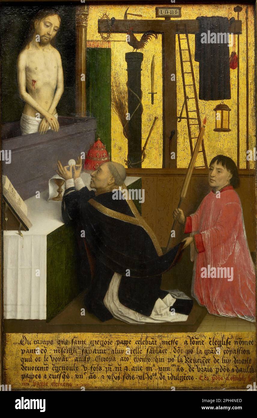 La Messa di San Gregorio 1460-1465 di Simon Marmion Foto Stock