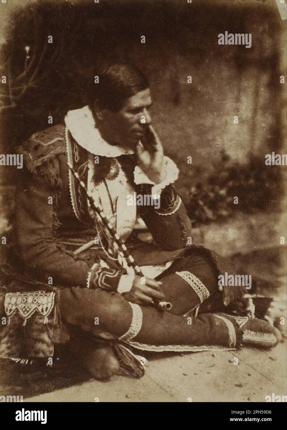 Peter Jones o Kahkewaquonaby, 1802 - 1856. Capo indiano e missionario in Canada [b] 1845 di Hill & Adamson Foto Stock