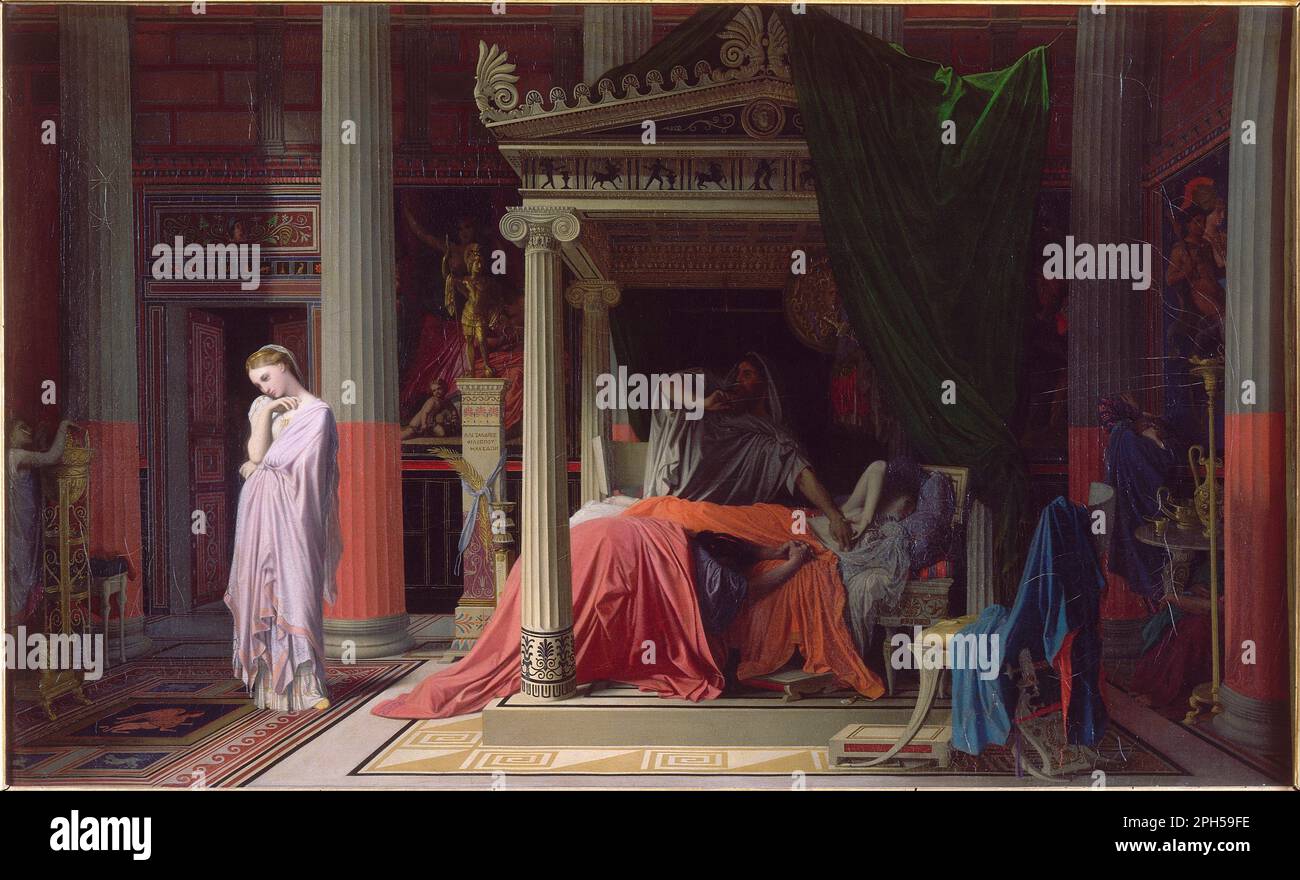La maladie d'Antiochus, ou Antiochus et Stratonice 1840 di Jean-Auguste-Dominique Ingres Foto Stock
