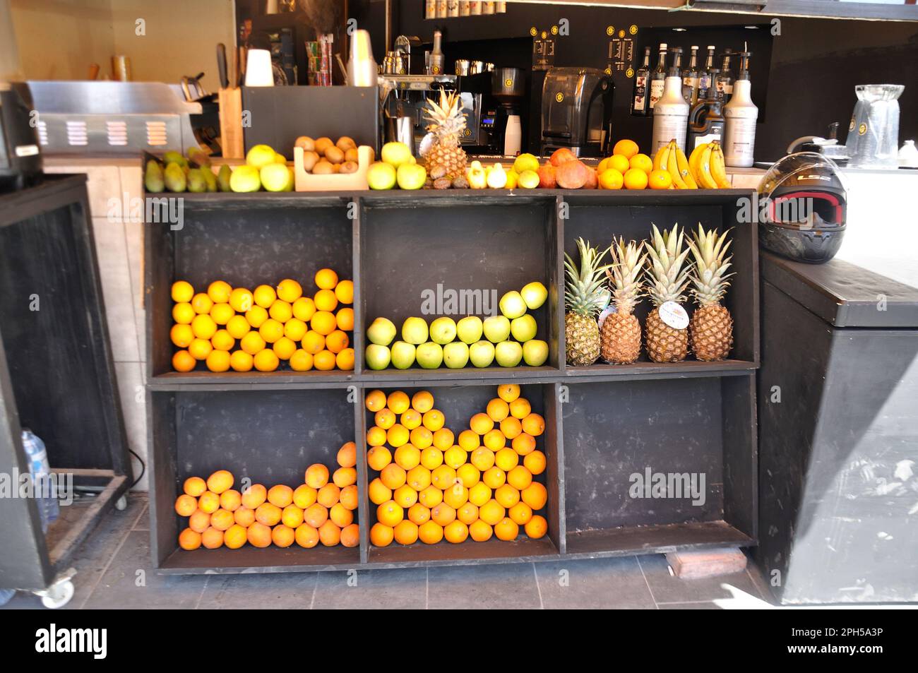 Bar con succhi di frutta e caffè, Amman, Jordan Foto Stock