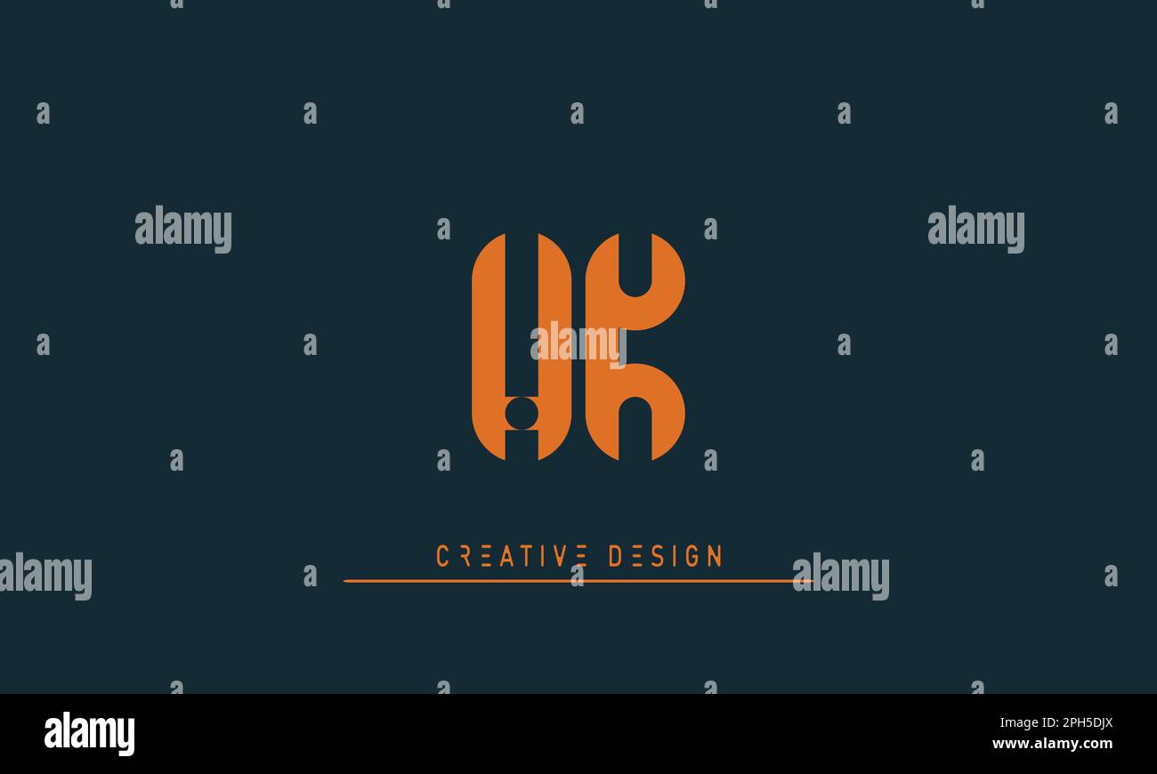 Lettere alfabetiche iniziali Monogramma logo HK , KH Illustrazione Vettoriale