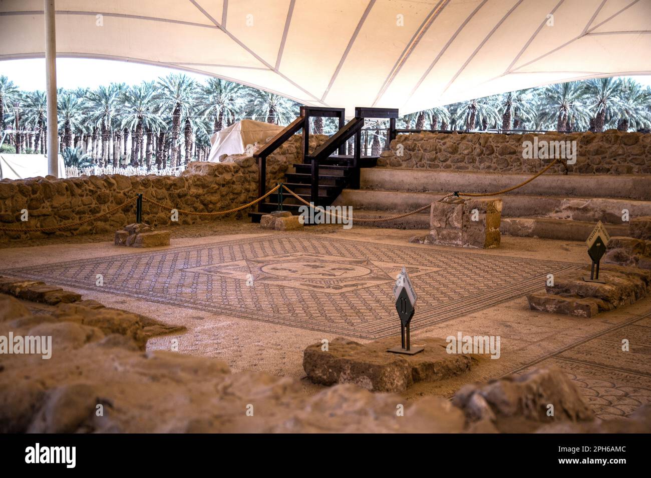 Antica Sinagoga Ein Gedi Riserva Israele Foto Stock