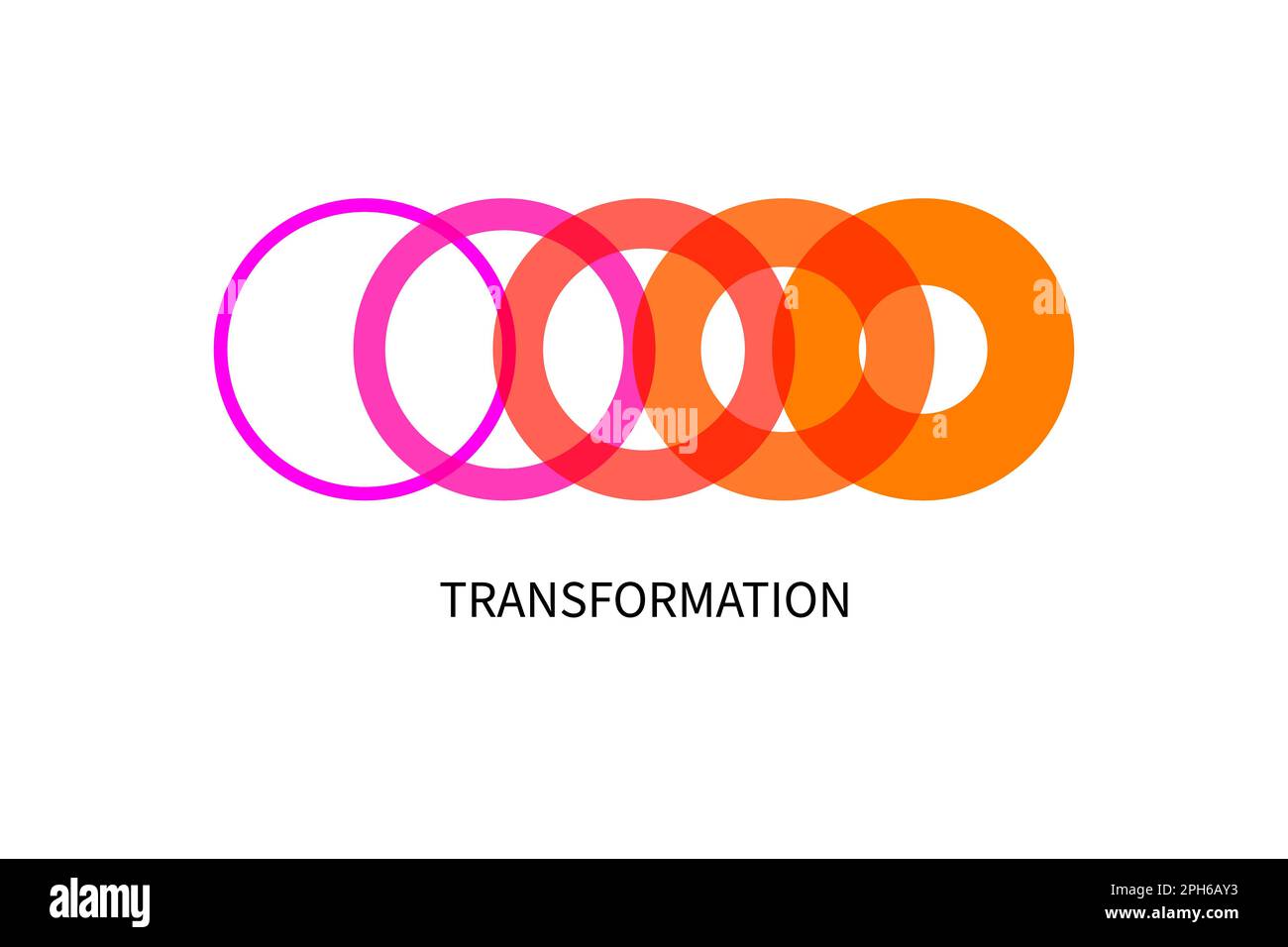 Trasformazione, icona trasformazione. Astratto logo di trasformazione geometrica, simbolo di vettura, concetto di vettore di evoluzione. Segno di avanzamento dell'attività. Modifica, innova Illustrazione Vettoriale