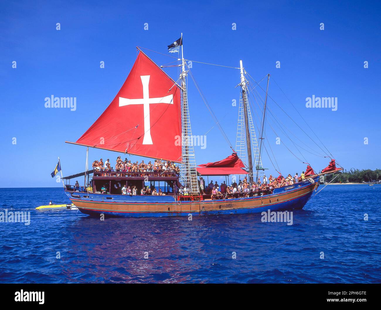 Jolly Roger la nave dei pirati cruise, Barbados, Piccole Antille, dei Caraibi Foto Stock