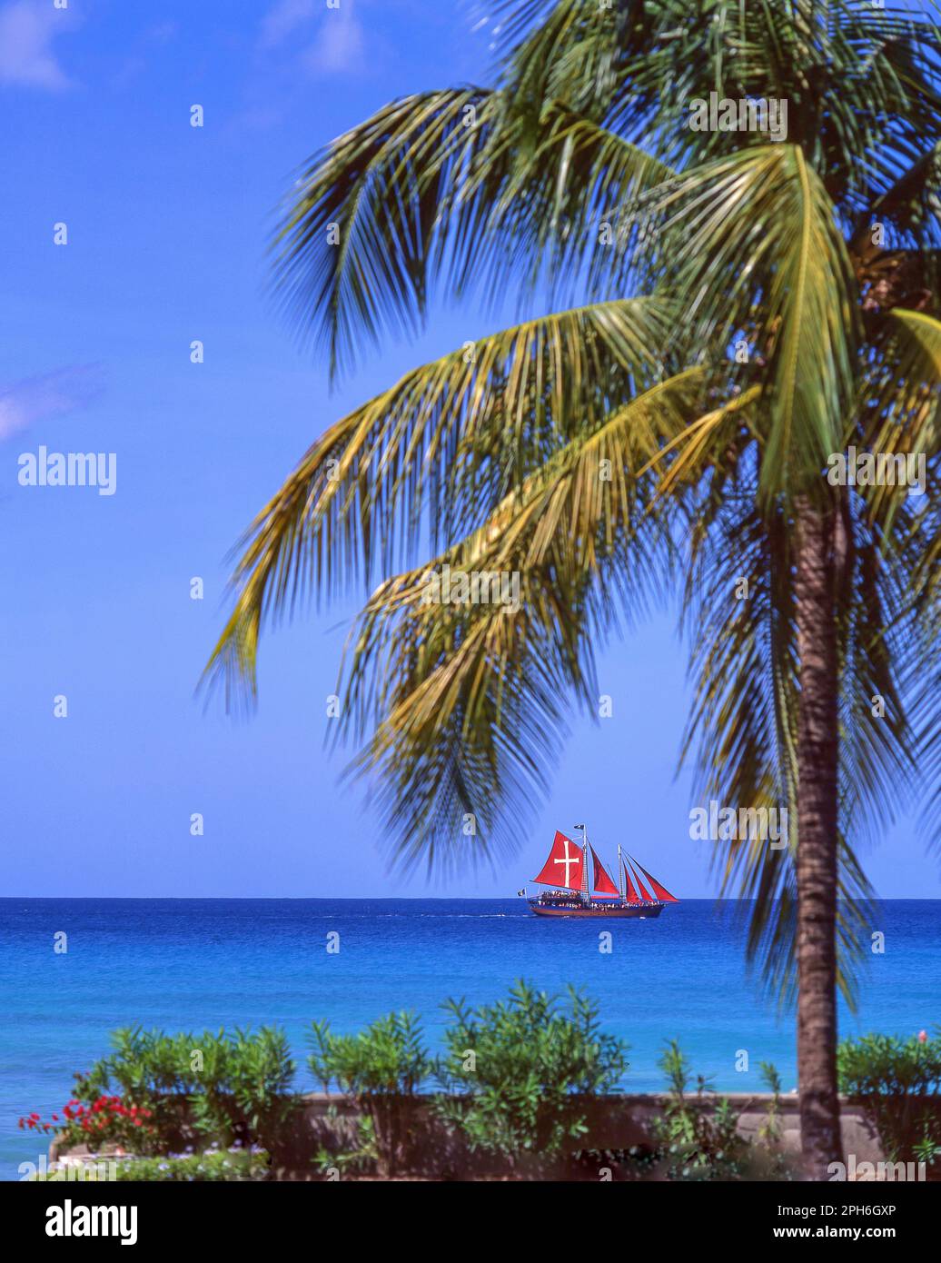 Jolly Roger la nave dei pirati cruise, Barbados, Piccole Antille, dei Caraibi Foto Stock