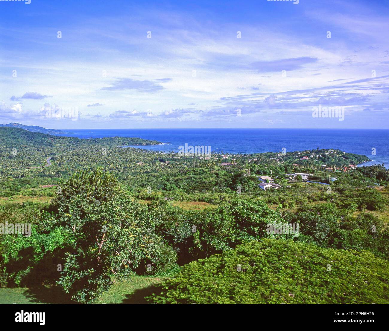 Vista costiera, San Giovanni, U.S.Virgin Islands, le Piccole Antille, dei Caraibi Foto Stock