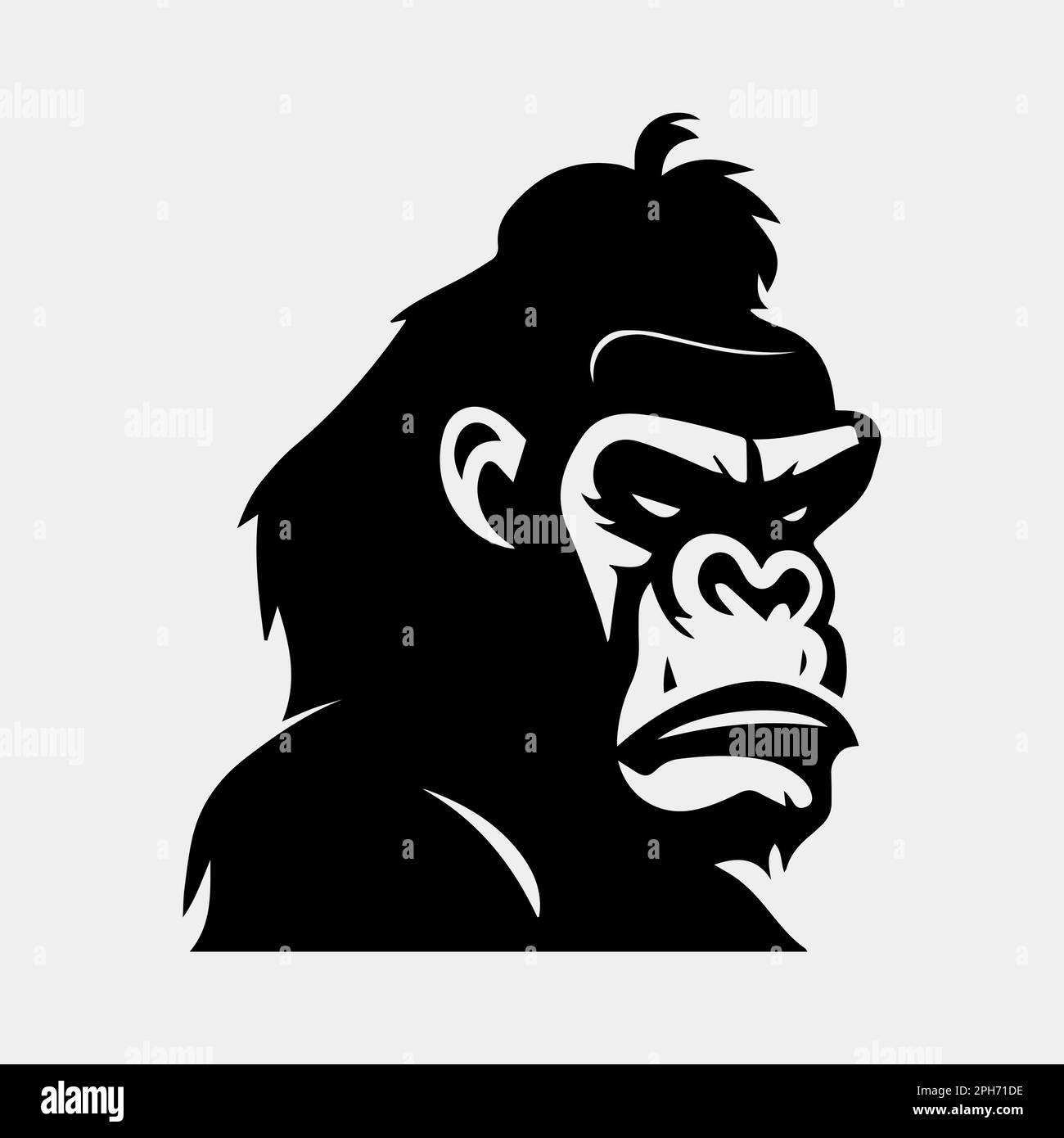 Arrabbiato gorilla simbolo silhouette modello vettore isolato Illustrazione Vettoriale