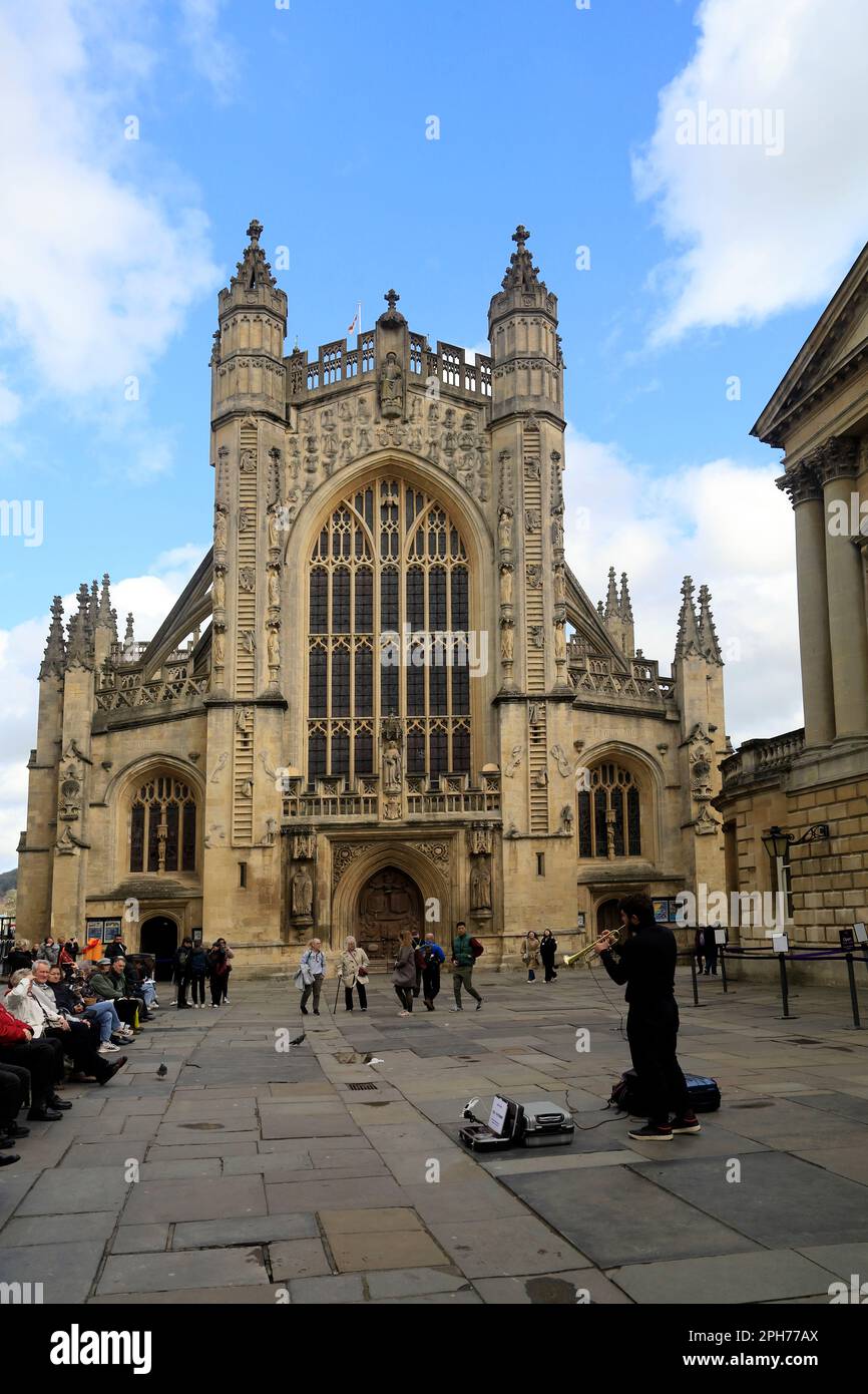 Bath Abby, Somerset, Inghilterra. Presa nel marzo 2023 Foto Stock