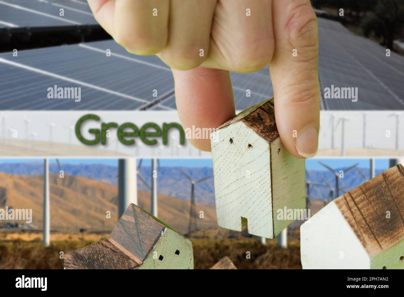 Concetto di ecologia - Un'immagine metaforica ecologica a tema - concetto del mondo verde, risparmio dell'ambiente, salvataggio del pianeta pulito (3) Foto Stock