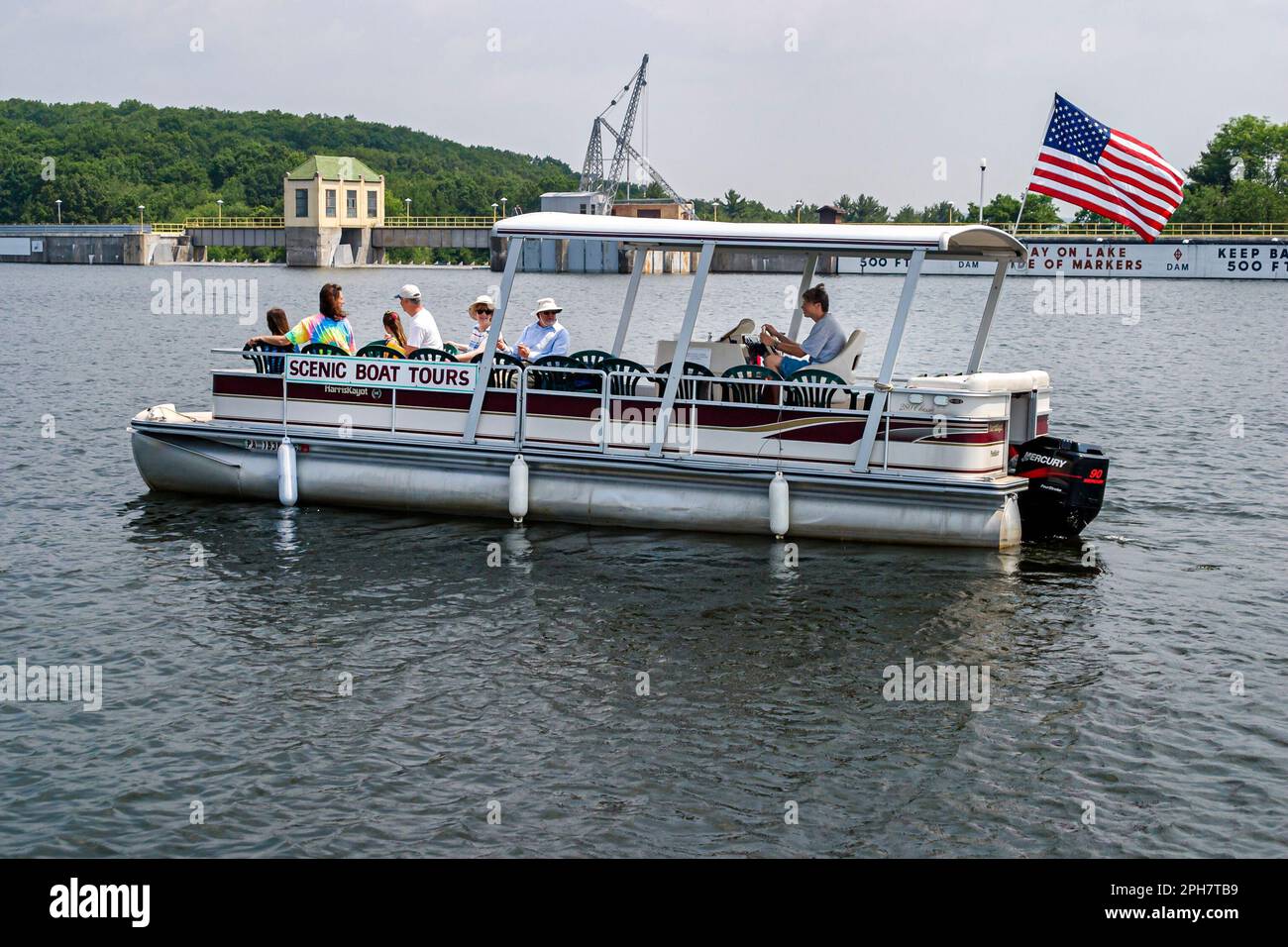 Pennsylvania Pocono Mountains Lake Wallenpaupack, giro panoramico in barca paesaggio acquatico, tour passeggeri, Foto Stock