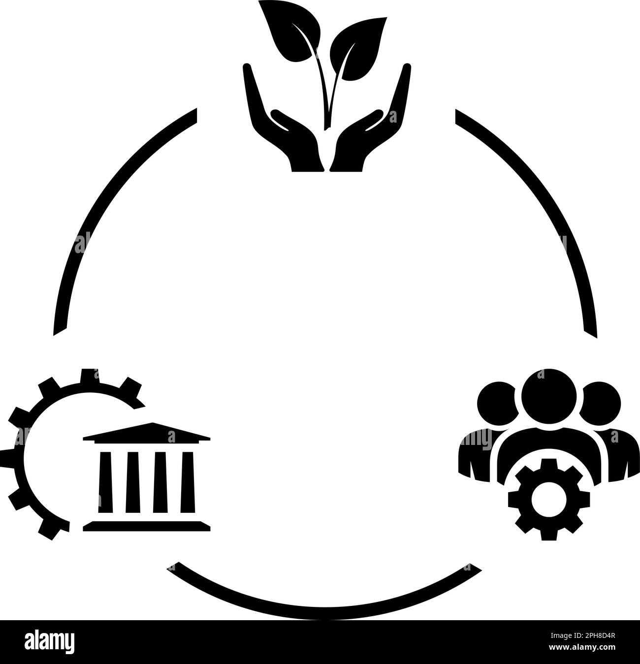 Icone ambientali, sociali e di Corporate Governance come concetto di principio ESG Illustrazione Vettoriale