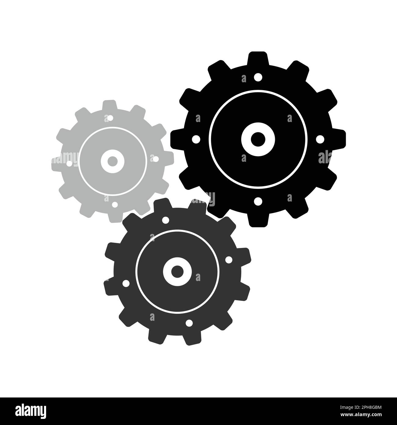 Tre attrezzi segno semplice icona isolato su sfondo bianco. EPS 10. Illustrazione Vettoriale