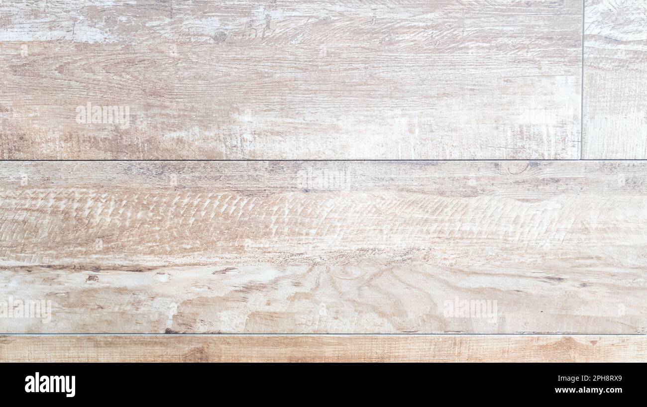 Pavimento in legno bianco e sfondo marrone Foto Stock