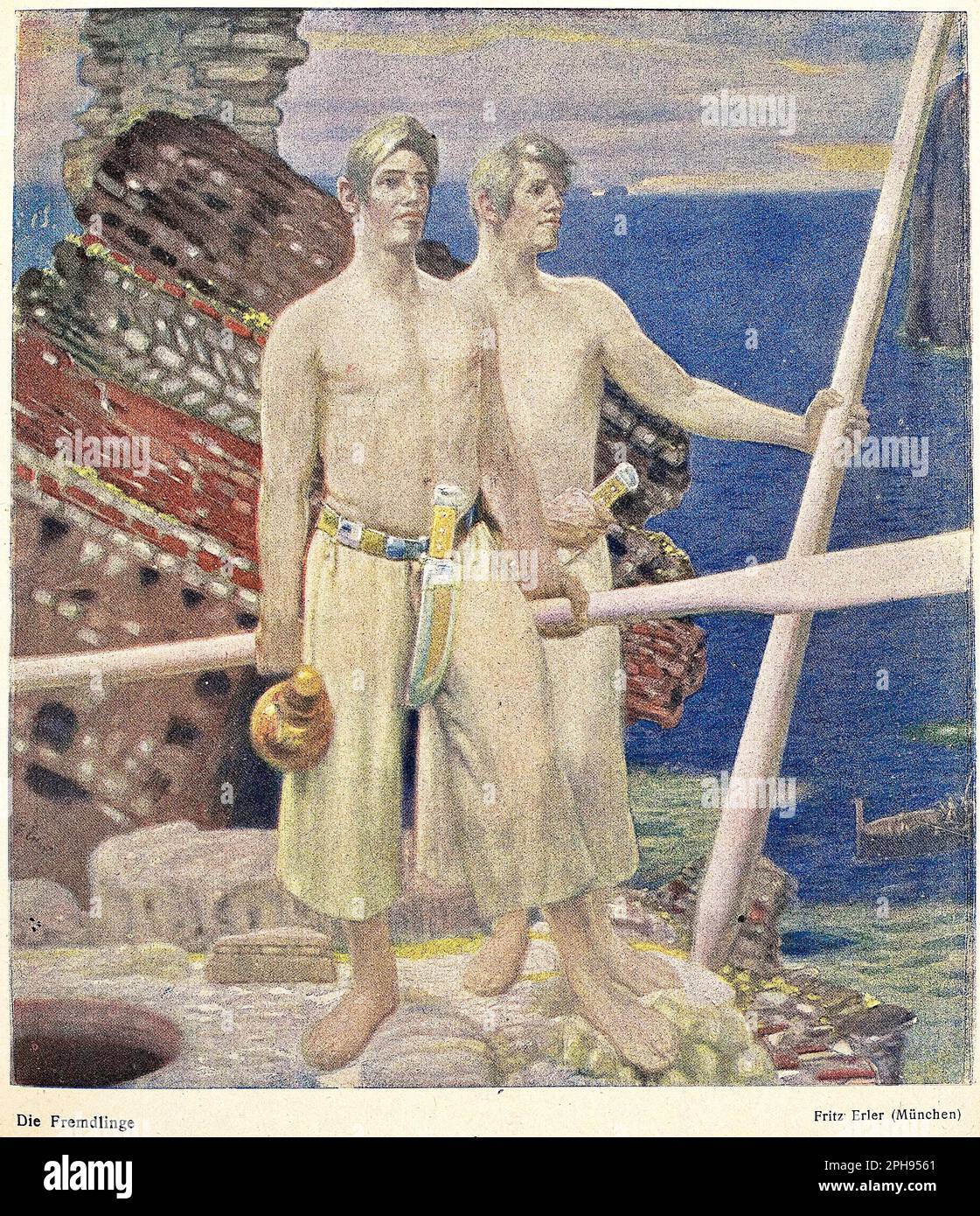 Fritz Erler - gli stranieri, 1905. Dalla rivista d'arte e letteratura 'Jugend', numero n. 05:1906 Foto Stock