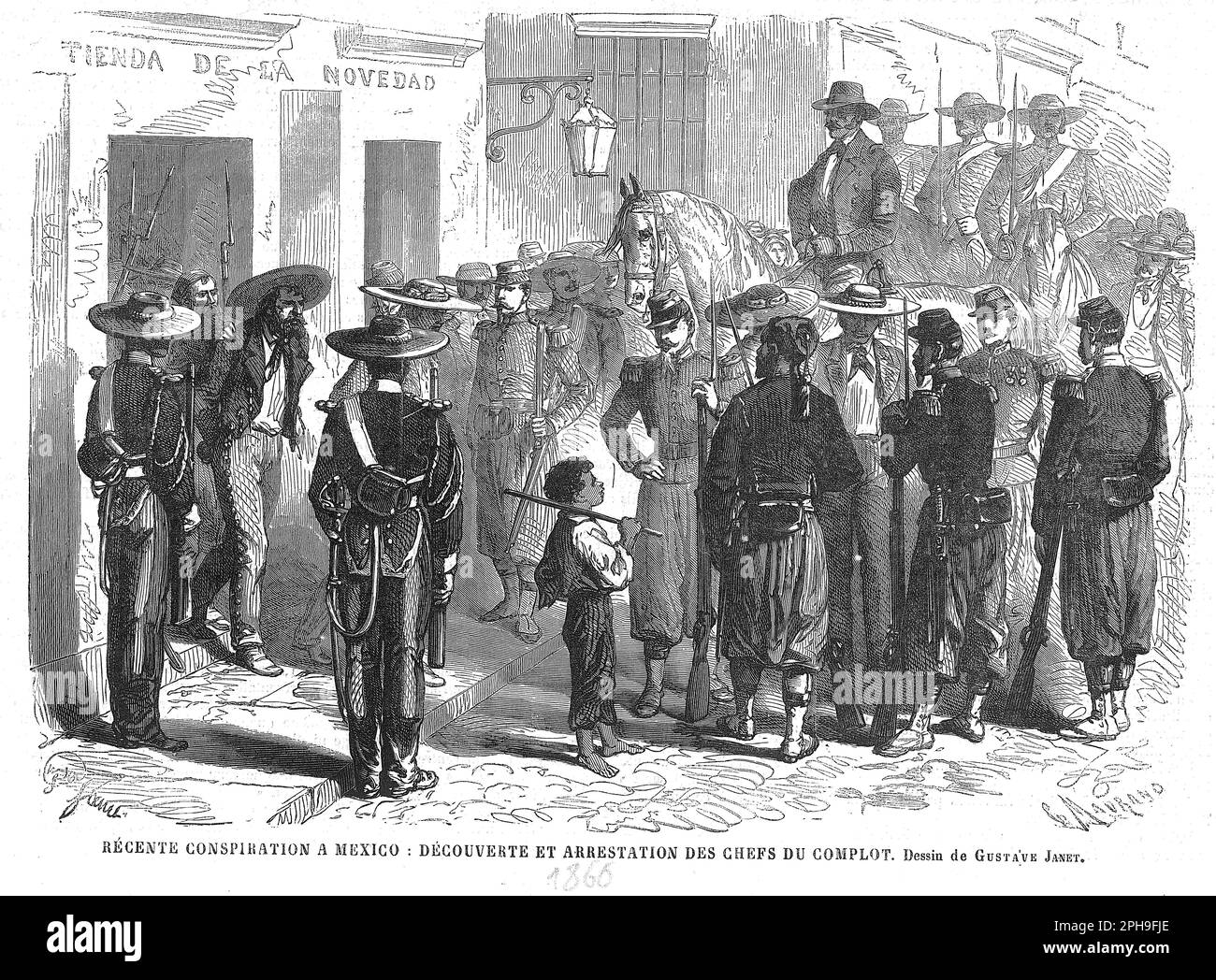 Arrestation de complotistes à Messico Foto Stock