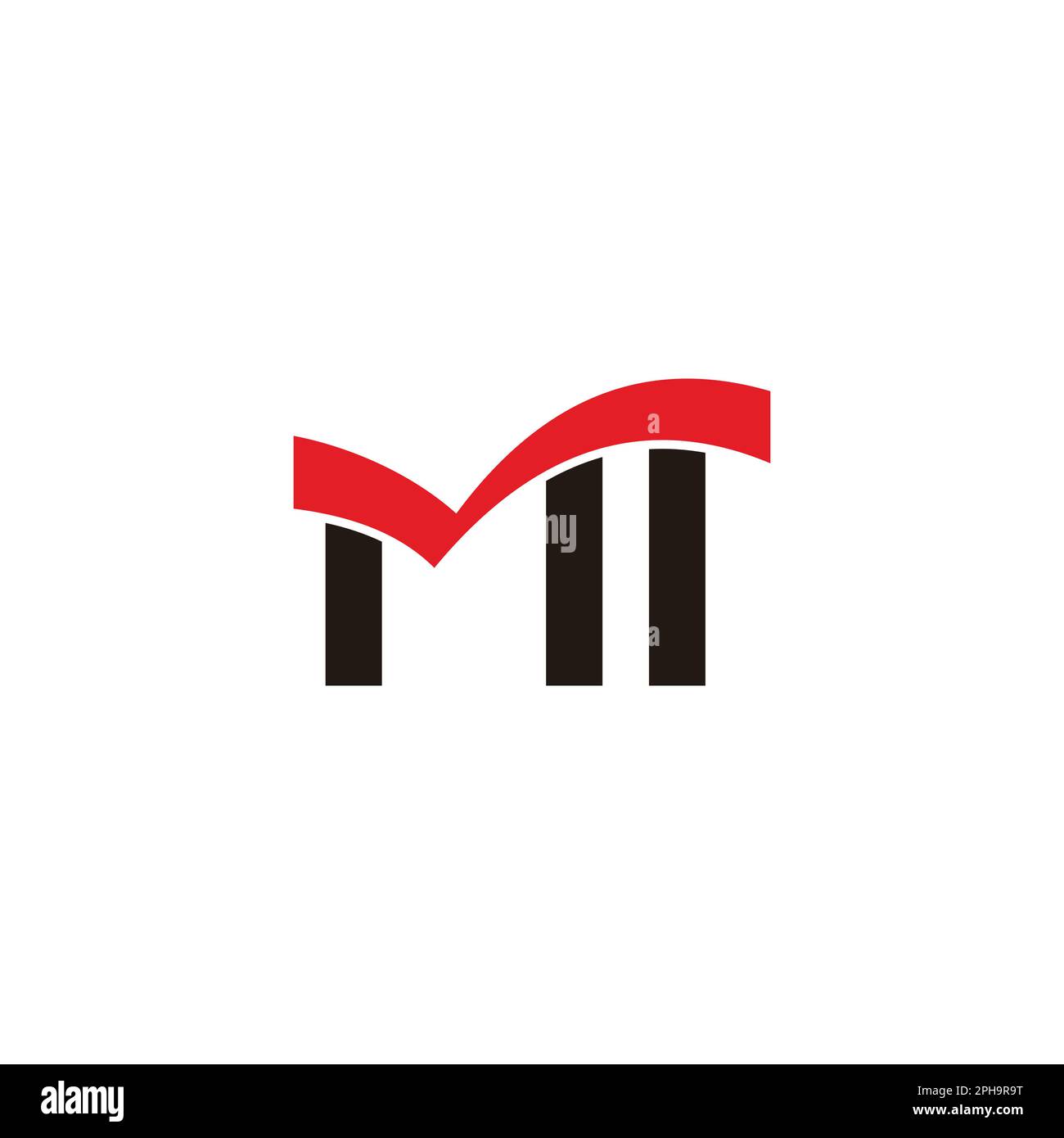 lettera mi semplice carta geometrico nastro vettore logo Illustrazione Vettoriale