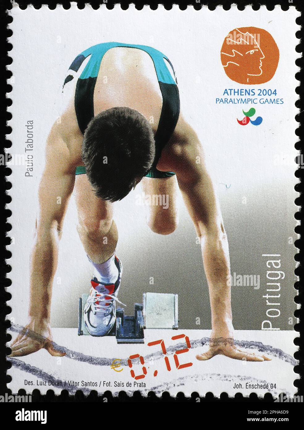 Giochi Paralimpici celebrati sul francobollo portoghese Foto Stock