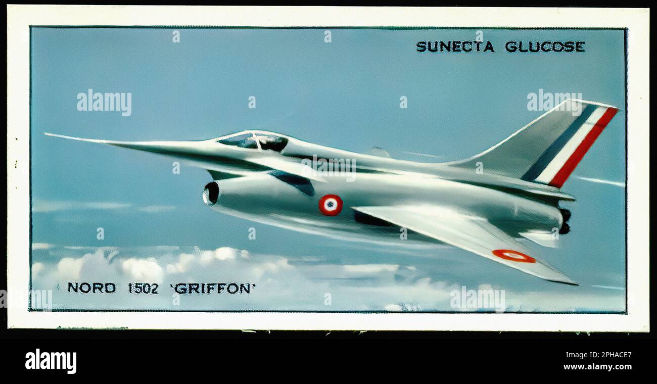 Nord 1502 Griffon - Vintage British Tradecard Foto Stock