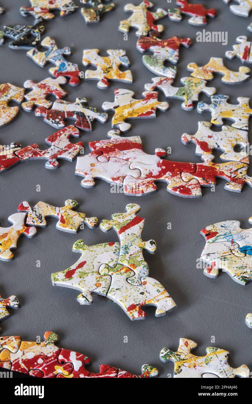 Primo piano del puzzle incompiuto, USA 2023 Foto Stock