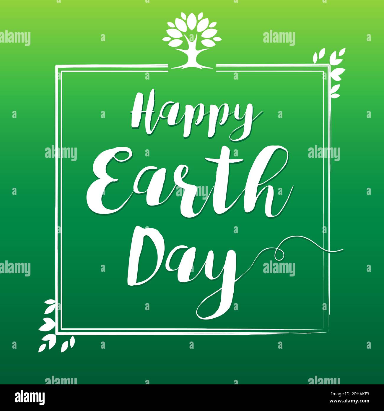 Buon progetto di poster verde per il giorno della Terra. Concetto creativo del logotipo dell'albero. Icona albero della vita. Saluti della Giornata Mondiale della Terra. Giornata internazionale della Terra, annuale Illustrazione Vettoriale