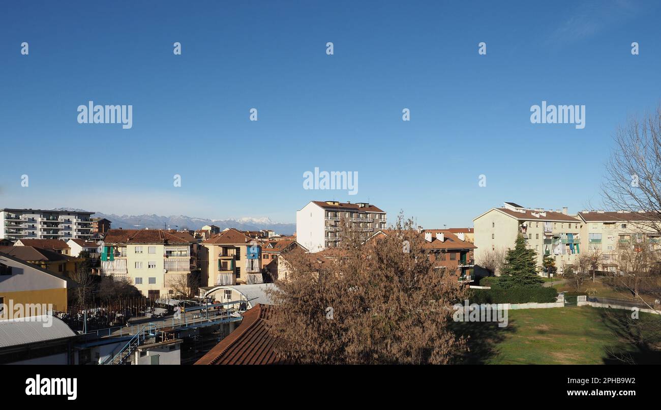 Vista panoramica della città di Settimo Torinese Foto Stock