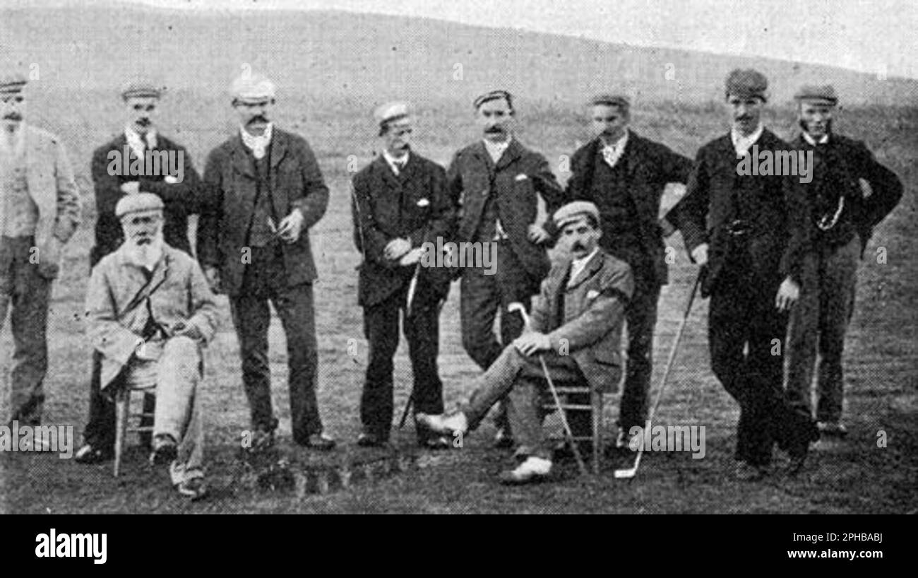 I golfisti professionisti si sono riuniti per il 11 ottobre 1894 "New Luffness Competition". Foto Stock