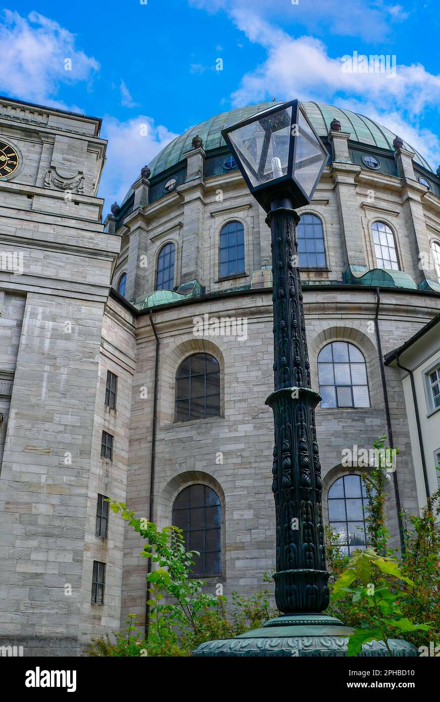Vista parziale di St. Cattedrale di Blasius a Sankt Blasien, Foresta Nera, Baden-Wurttemberg, Germania, Europa, Un edificio e un capolavoro del classicismo. Foto Stock