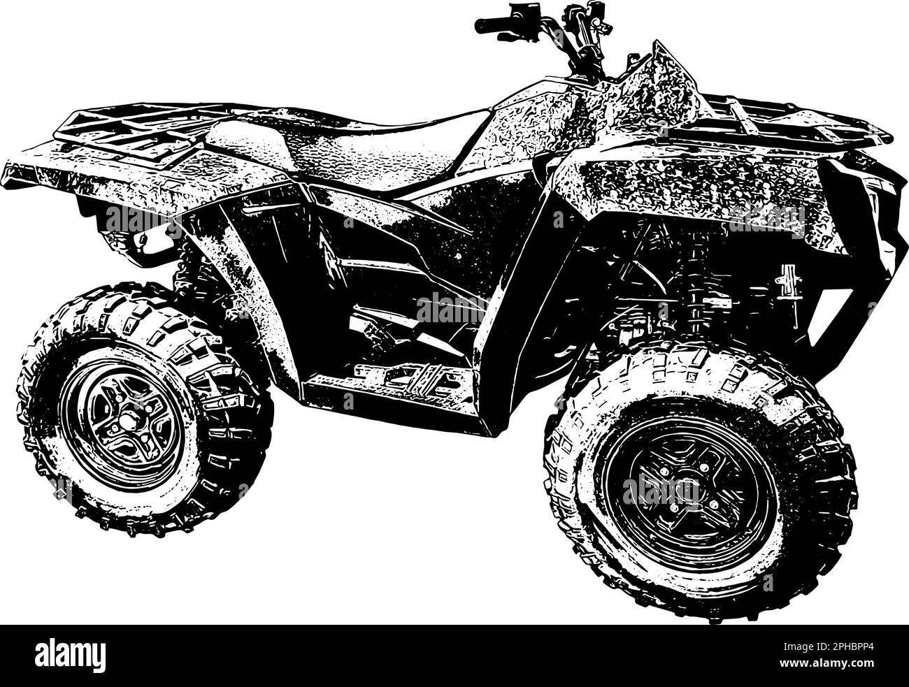Veicolo quad ATV a 4 ruote Illustrazione Vettoriale