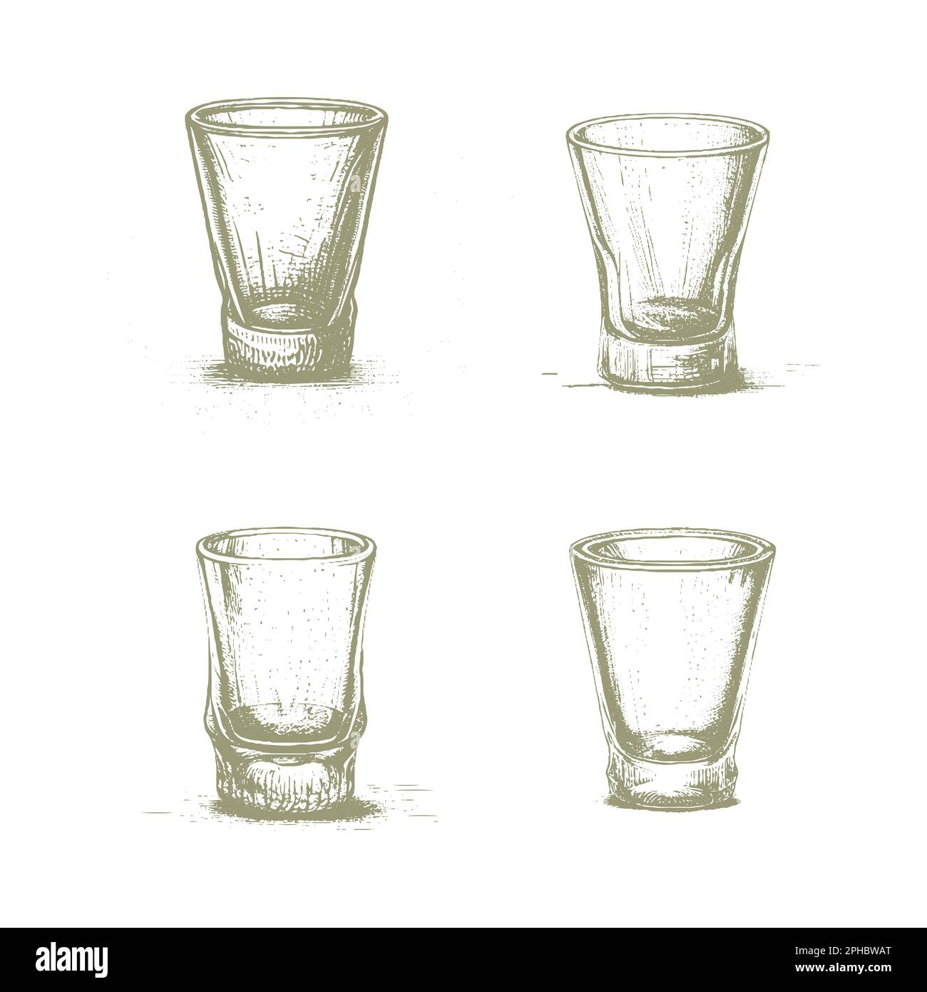 Schizzi di vetro . Badge inciso, etichetta, banner, menu bar disegnati a mano. Illustrazione Vettoriale