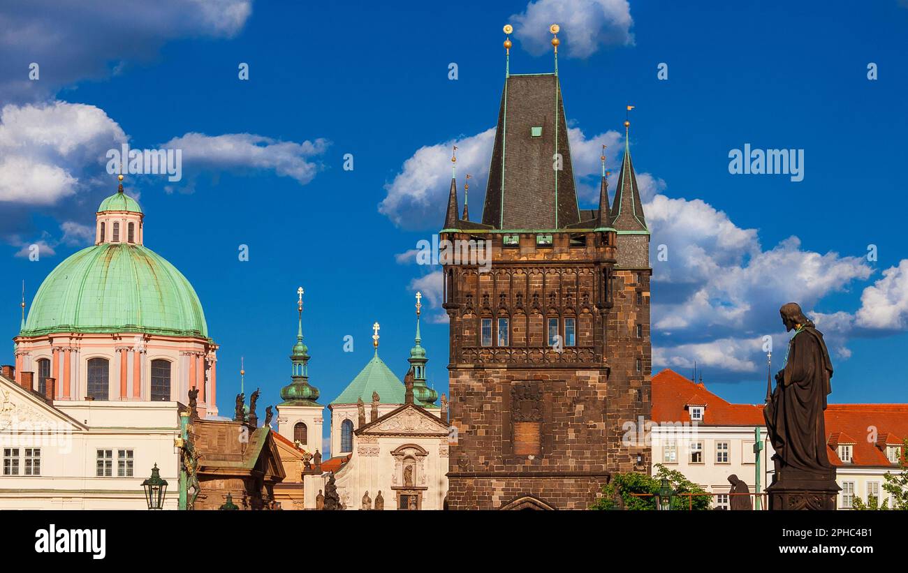 Praga centro storico medievale e barocco arte e architettura. Foto Stock