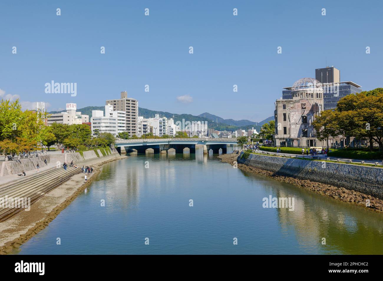Città di Hiroshima con cupola della bomba atomica Foto Stock