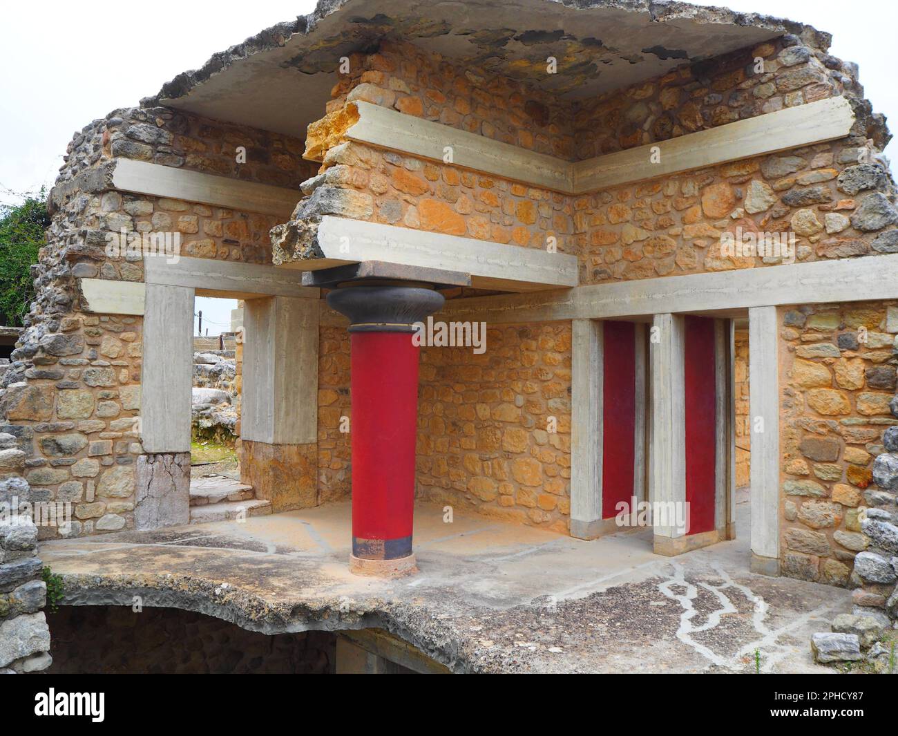 Antiche rovine del Palazzo di Cnosso, Mar Mediterraneo, viaggio Grecia Foto Stock