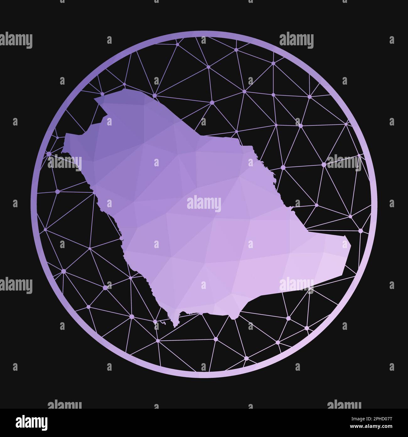Icona Arabia Saudita. Mappa poligonale vettoriale del paese. Icona dell'Arabia Saudita in stile geometrico. Illustrazione Vettoriale