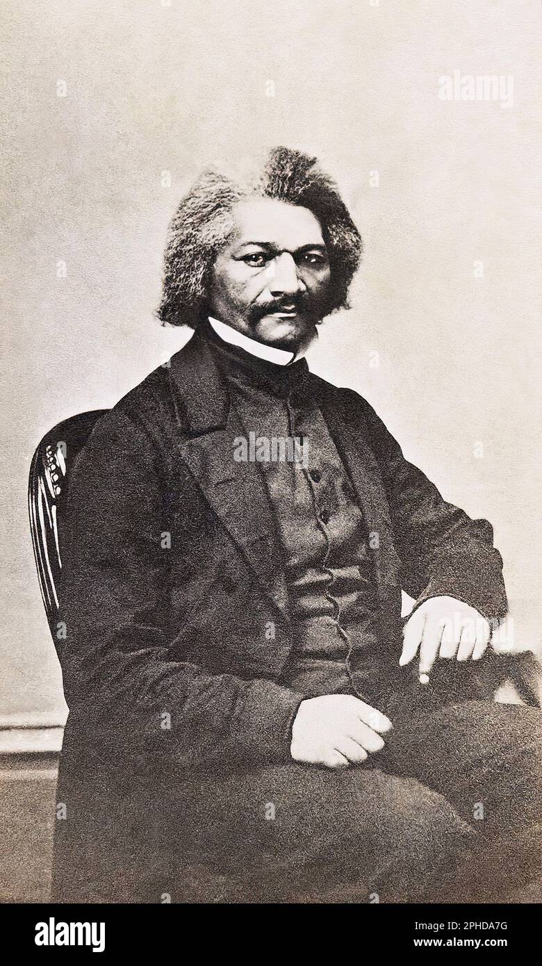 Frederick Douglass seduto Foto Stock