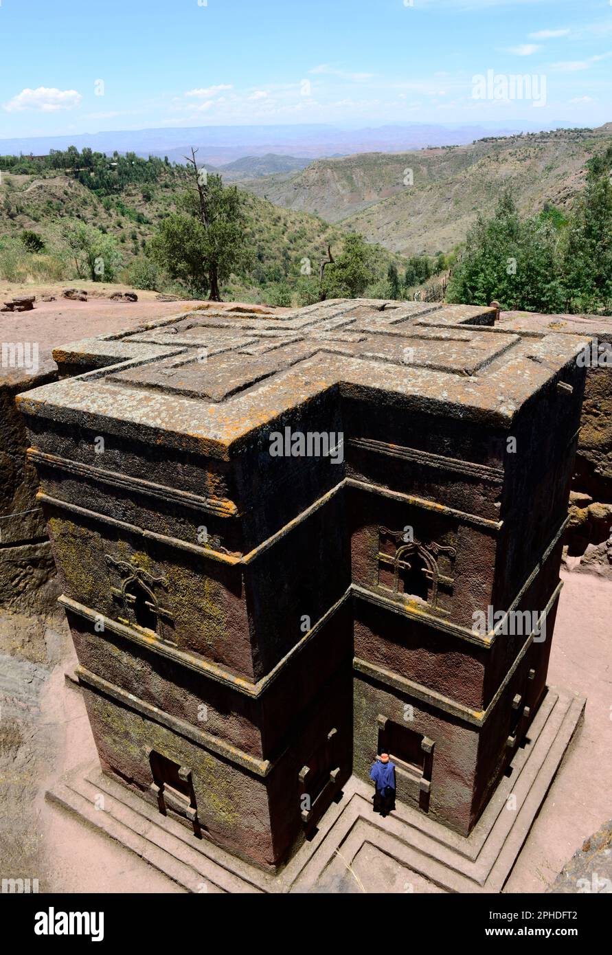 L'antica roccia scolpita San George a Lalibela, Etiopia. Foto Stock