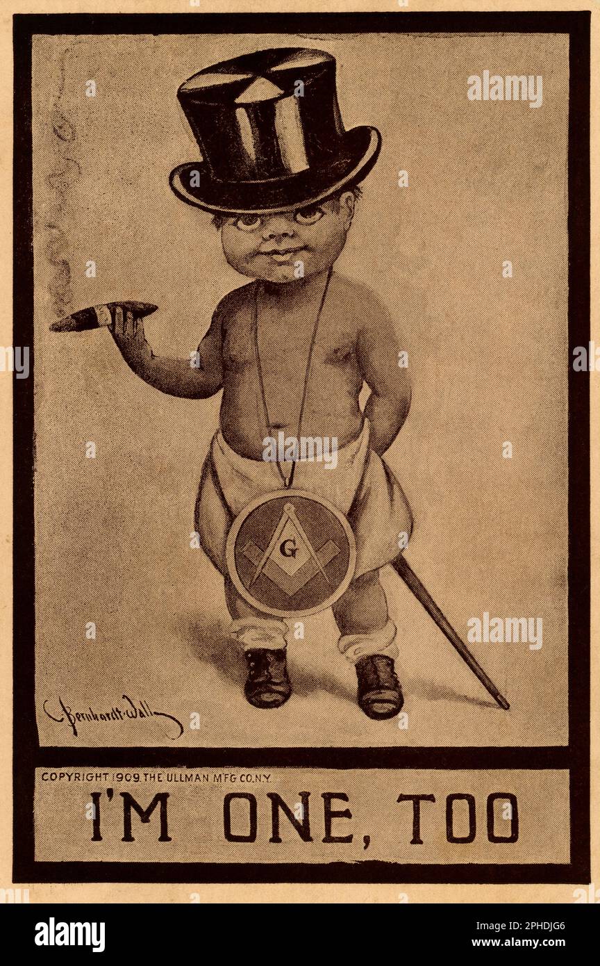 Cartolina Masonic. Sono uno, anche io Foto Stock