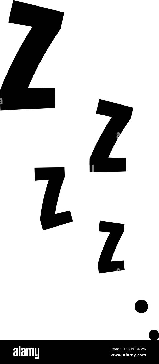 ZZZ sleep snore testo vettore semplice icona. Illustrazione Vettoriale