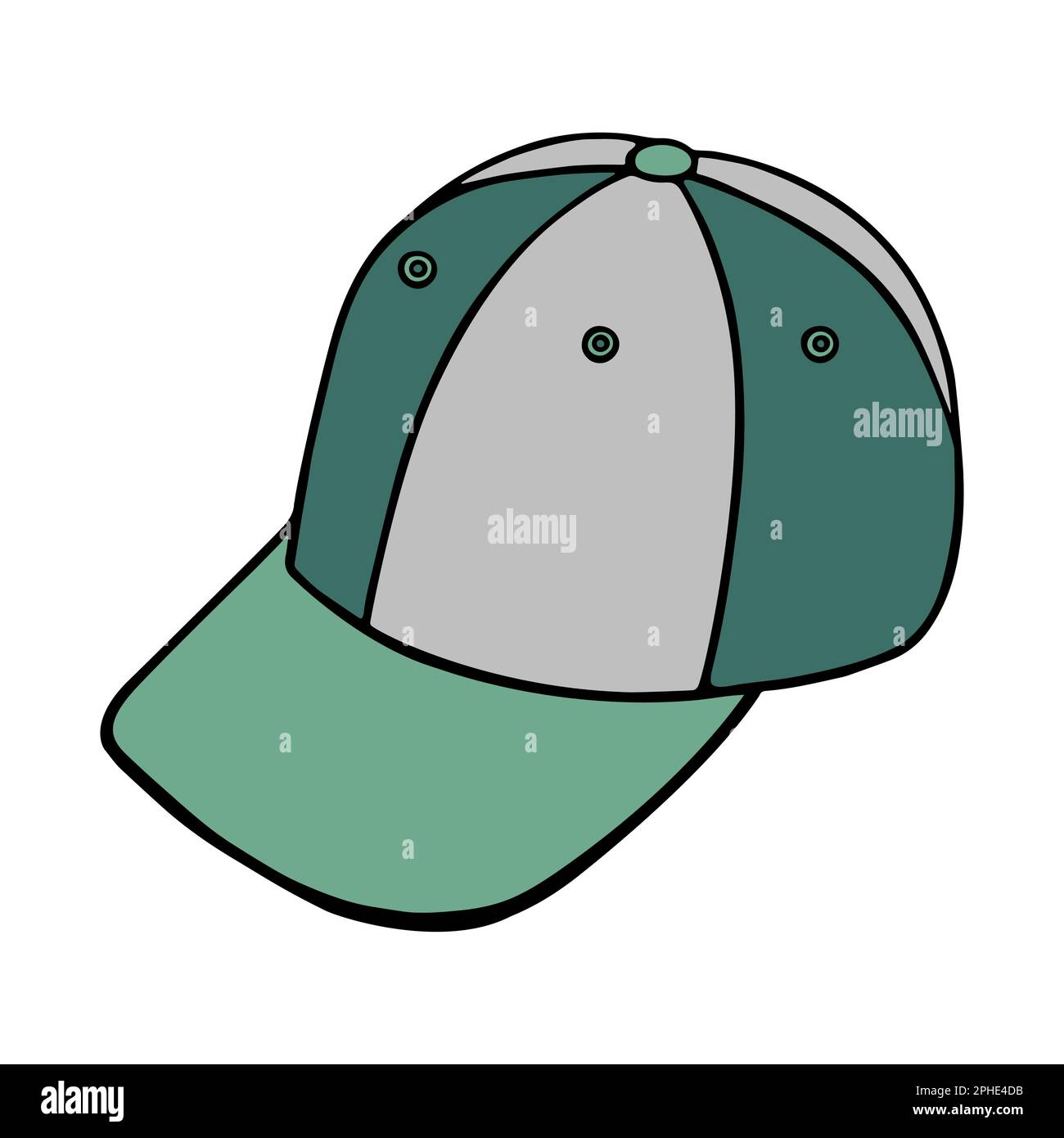cappellino da baseball vettore di disegno, cappellino da baseball in uno stile di schizzo, cappellino da baseball modello di trainer contorno, vettore Illustrazione. Illustrazione Vettoriale
