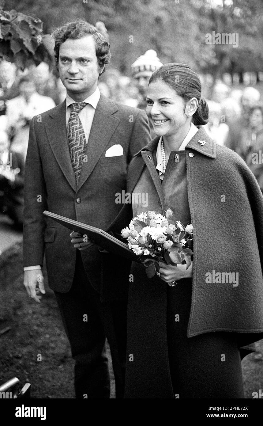 Carl XVI Gustaf e Silvia Sommerlath. Carl XVI Gustaf, re di Svezia. Nato il 30 aprile 1946. Foto scattata 1976. Foto Stock