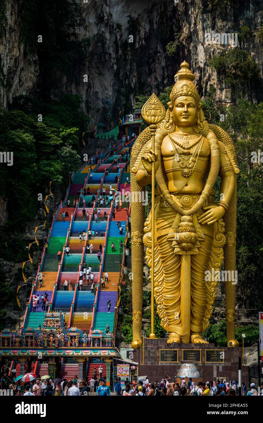 Statua alle grotte di Batu, Kuala Lumpur, Malesia Foto Stock