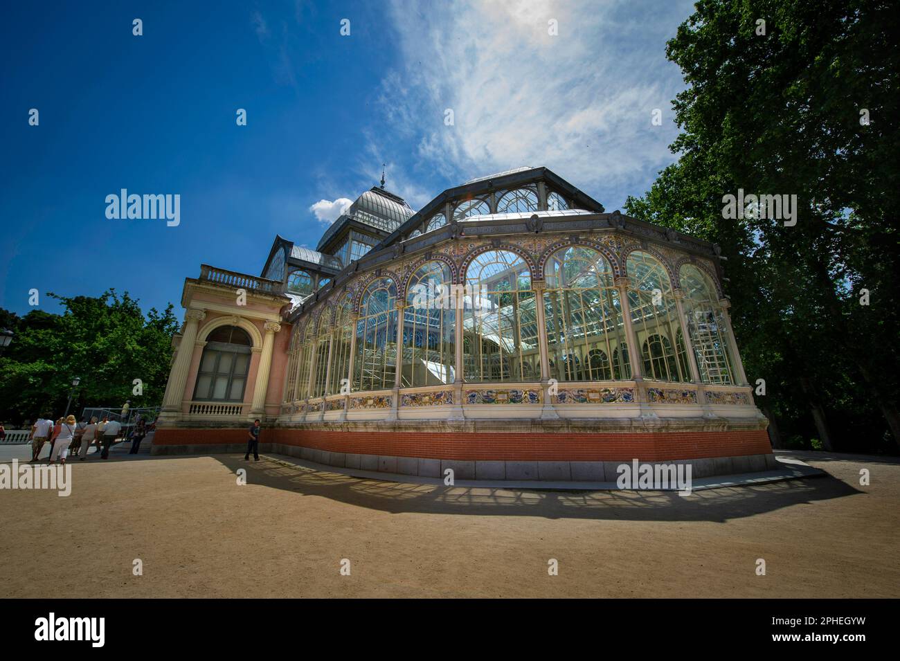 Il palazzo di cristallo del Parco del Buen Retiro a Madrid Foto Stock