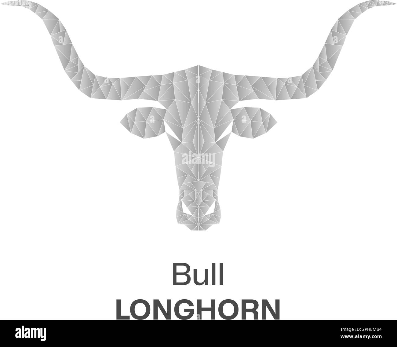 Il toro di Longhorn è un simbolo del Texas. Per un logo, un banner, un Web, come simbolo. Long Horn Bull Buffalo Cow bovini testa Toro Taurus logo design Illustrazione Vettoriale