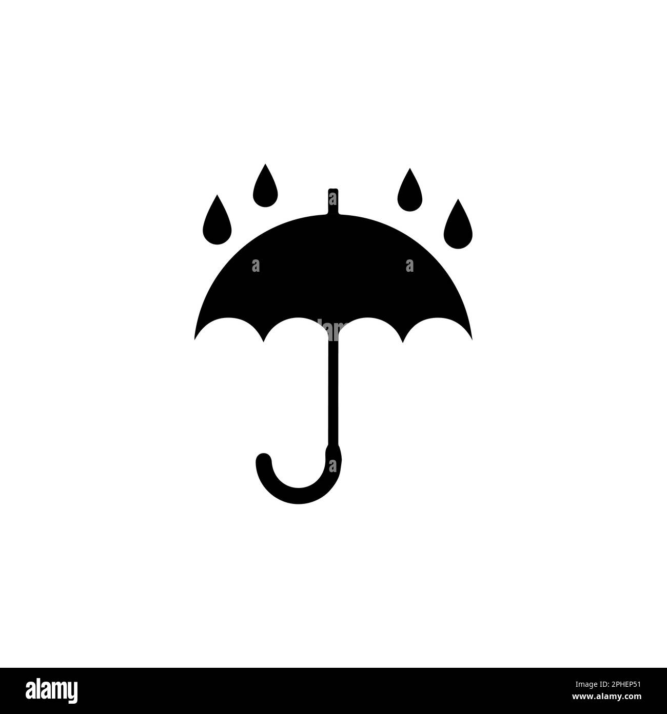 Icona a forma di ombrello. Semplice illustrazione dell'icona del vettore ombrello per il web. Simbolo di protezione dalla pioggia. Design piatto. Illustrazione Vettoriale