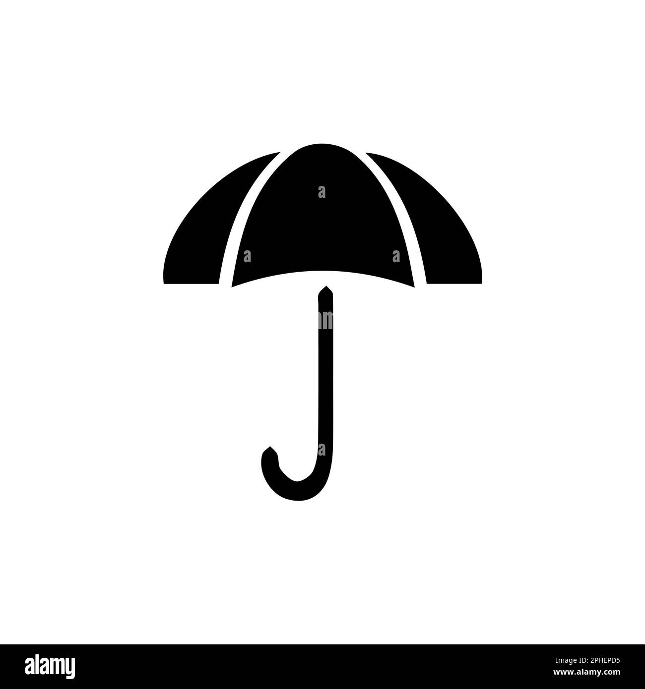 Icona a forma di ombrello. Semplice illustrazione dell'icona del vettore ombrello per il web. Simbolo di protezione dalla pioggia. Design piatto. Illustrazione Vettoriale