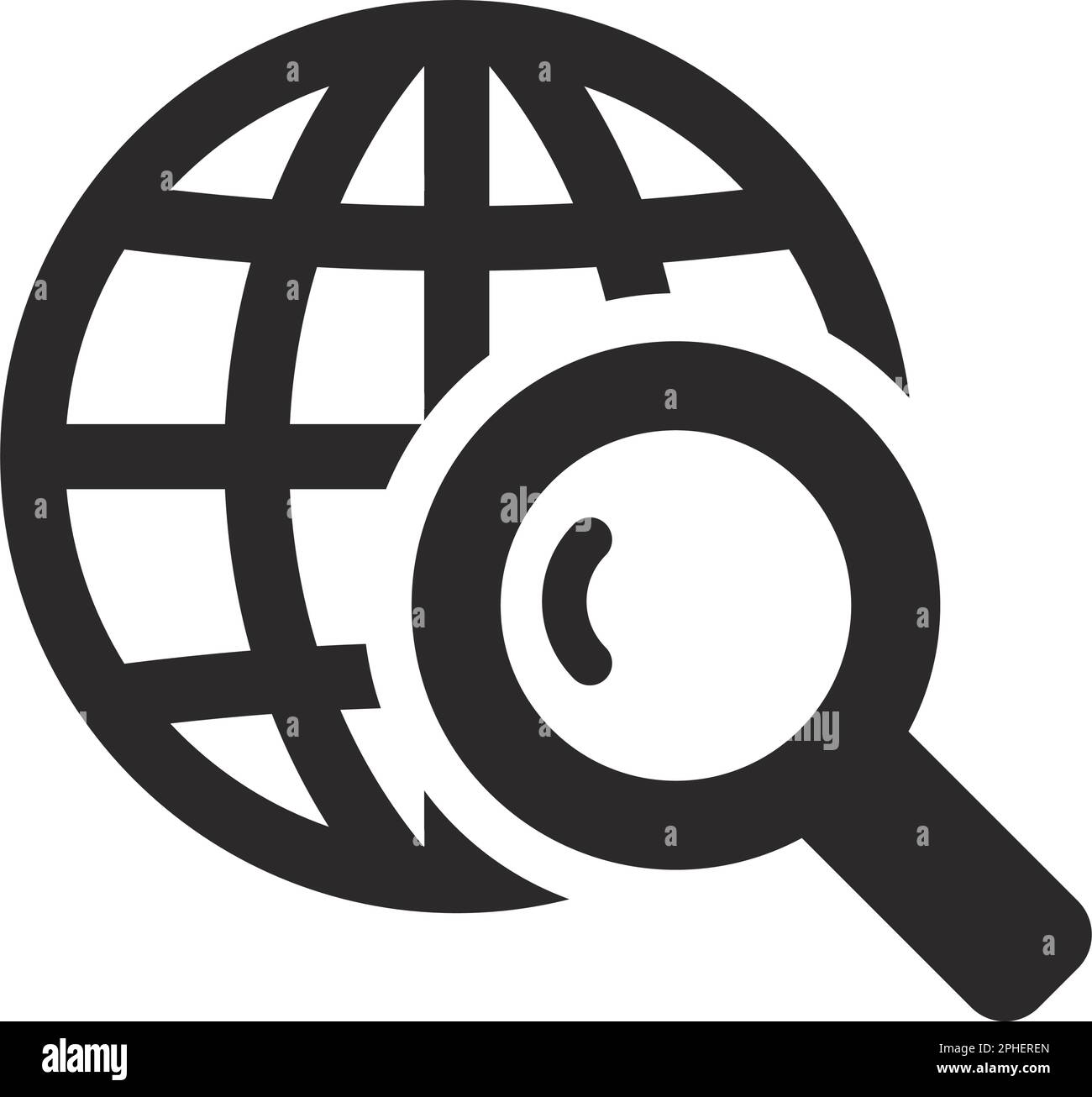 Obiettivo dell'icona di ricerca globale. Vettore su sfondo trasparente Illustrazione Vettoriale