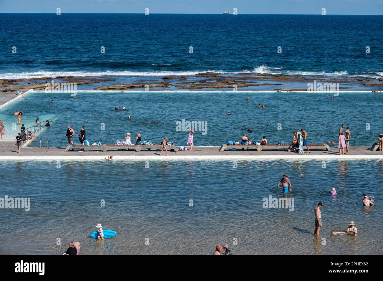 Merewether Ocean Baths, Newcastle, New South Wales, NSW, Australia. Foto Stock