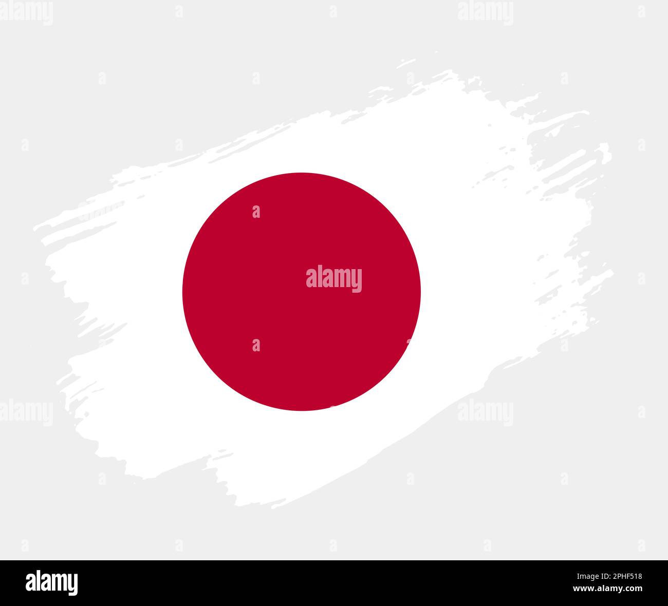 Bandiera artistica del pennello grunge del Giappone isolato su sfondo bianco. Elegante texture della bandiera nazionale Illustrazione Vettoriale