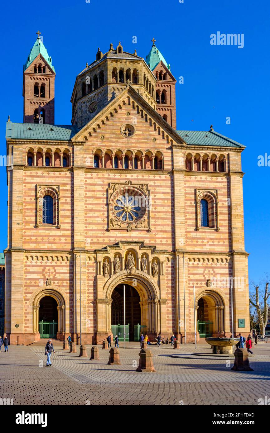 La Cattedrale Imperiale di Speyer, Renania-Palatinato, Germania, chiamata anche Cattedrale di Speyer. Foto Stock