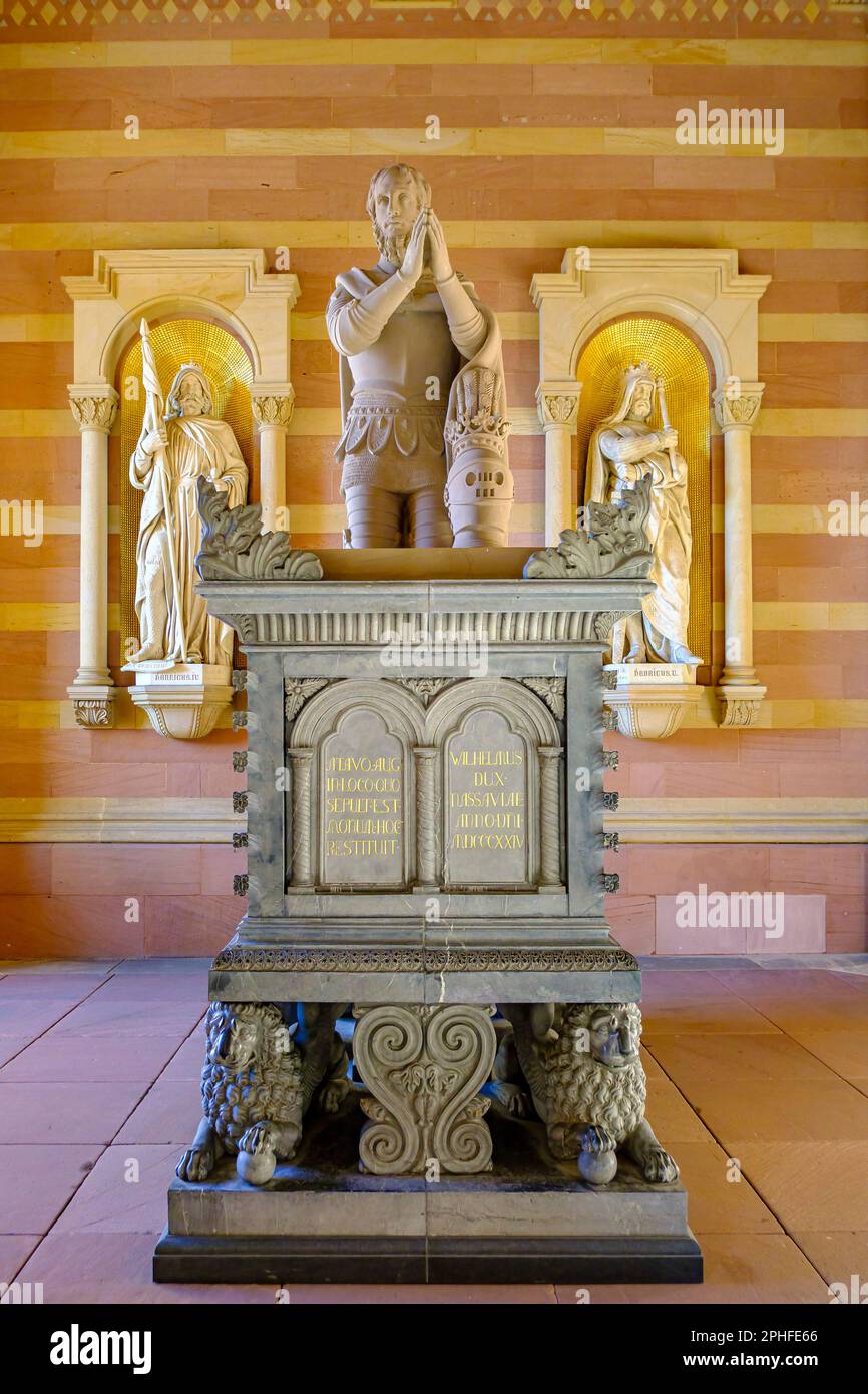 Sala d'ingresso della Cattedrale Imperiale di Speyer, Renania-Palatinato, Germania, chiamata anche Cattedrale di Speyer. Foto Stock