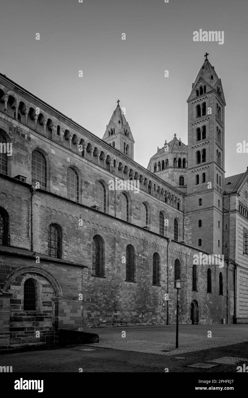 La Cattedrale Imperiale di Speyer, Renania-Palatinato, Germania, chiamata anche Cattedrale di Speyer. Foto Stock